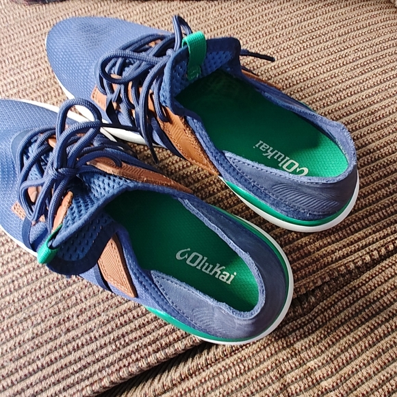 Men's Olukai Mio Li Blue/Green/Brown Casual Mesh Sneaker Slip-Resistant Size 10 - Picture 5 of 13